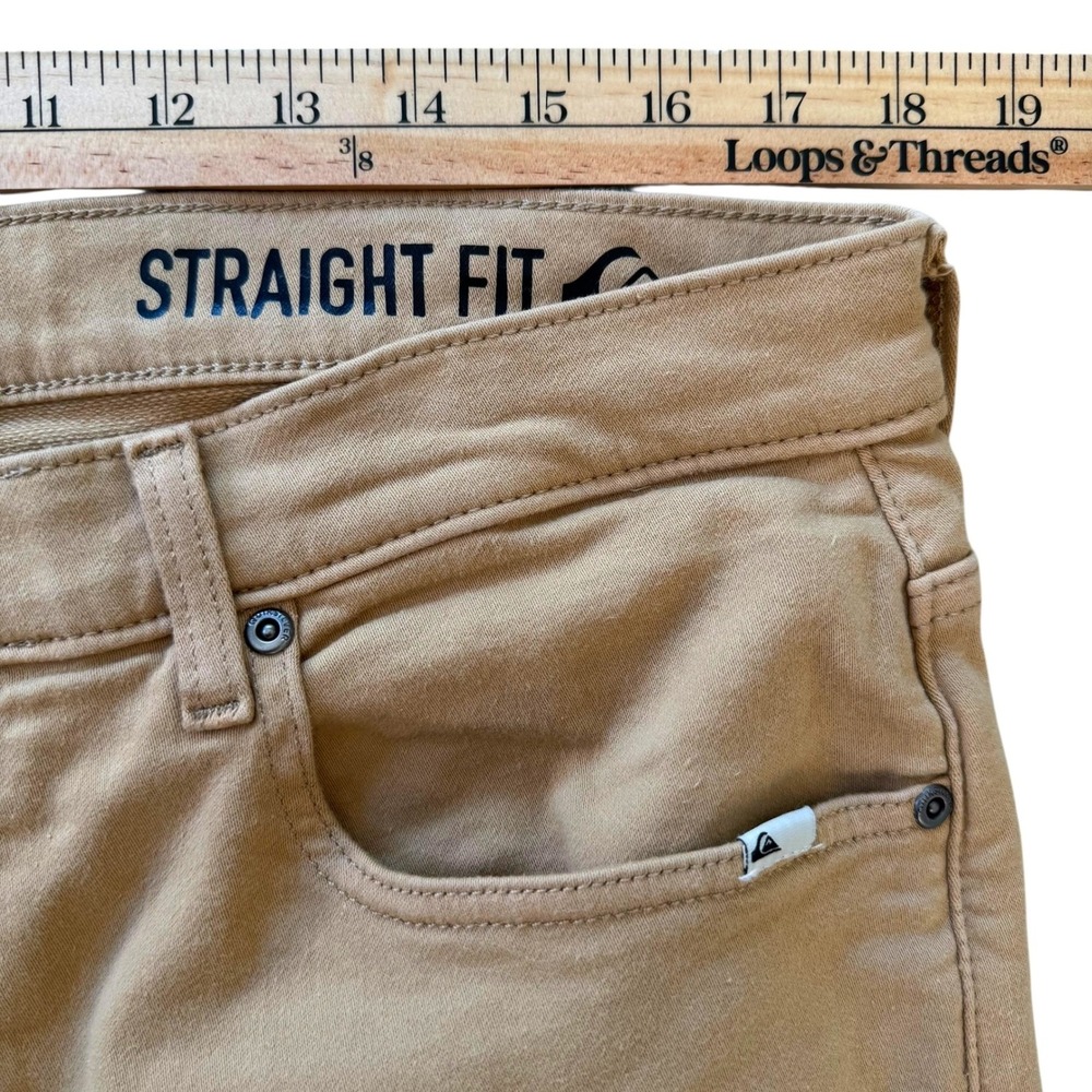 Quiksilver 34 (Actual 36x33) Tan Khaki Straight Fit Men's Far Out Stretch Chinos - Picture 4 of 9
